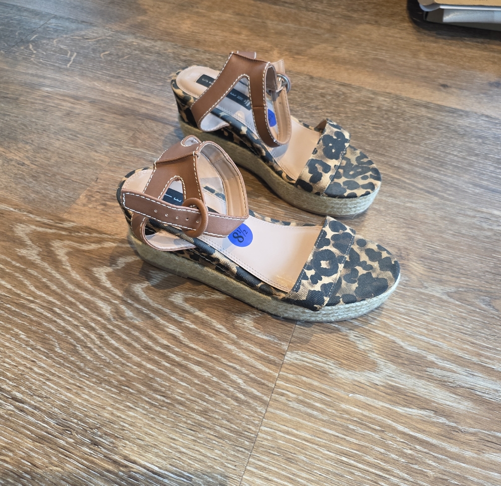 Steven By Steve Madden Leopard Print and Brown Espadrille Wedges